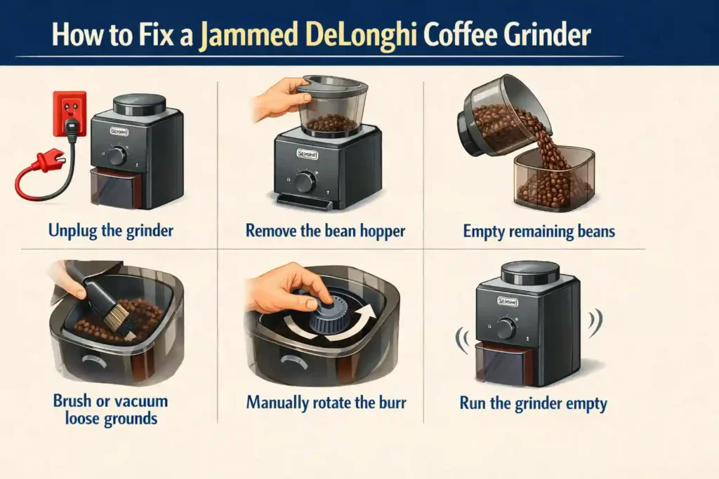 How to Fix a DeLonghi Coffee Grinder Jammed