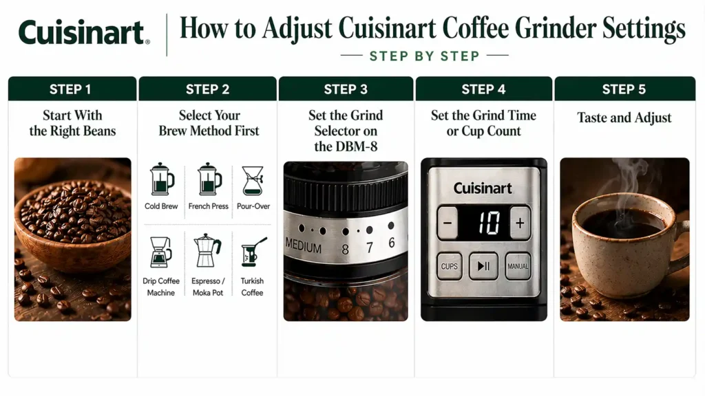 How to Adjust Cuisinart Coffee Grinder Settings Step by Step