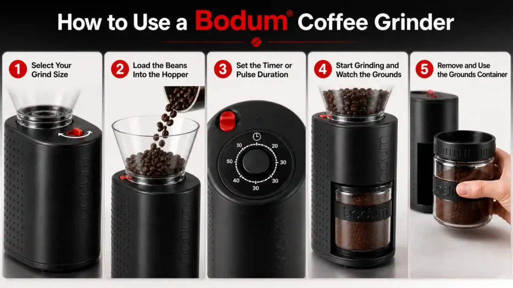 How to Use Bodum Coffee Grinder — Step by Step