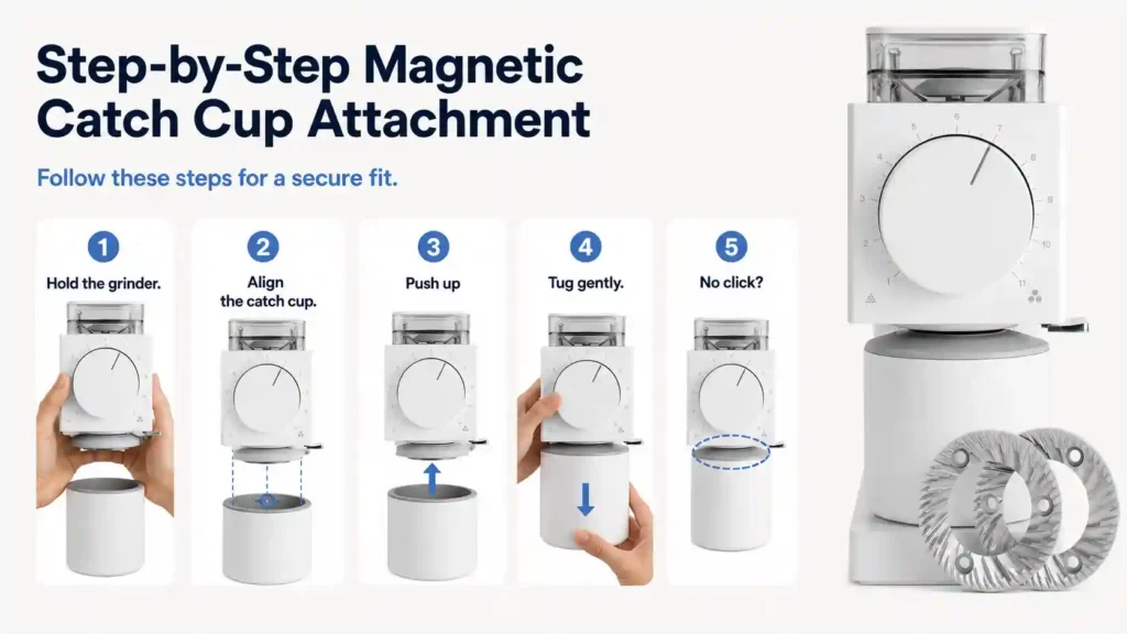 Step-by-Step Magnetic Catch Cup Attachment