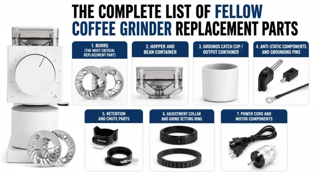 The Complete List of Fellow Coffee Grinder Replacement Parts