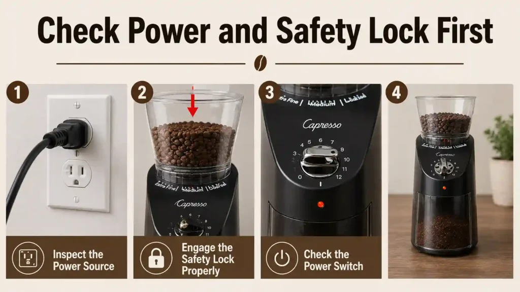 Check Power and Safety Lock First
