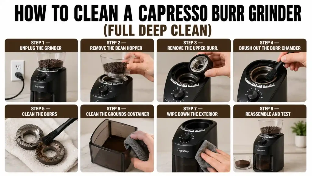 How to Clean a Capresso Burr Grinder (Full Deep Clean)
