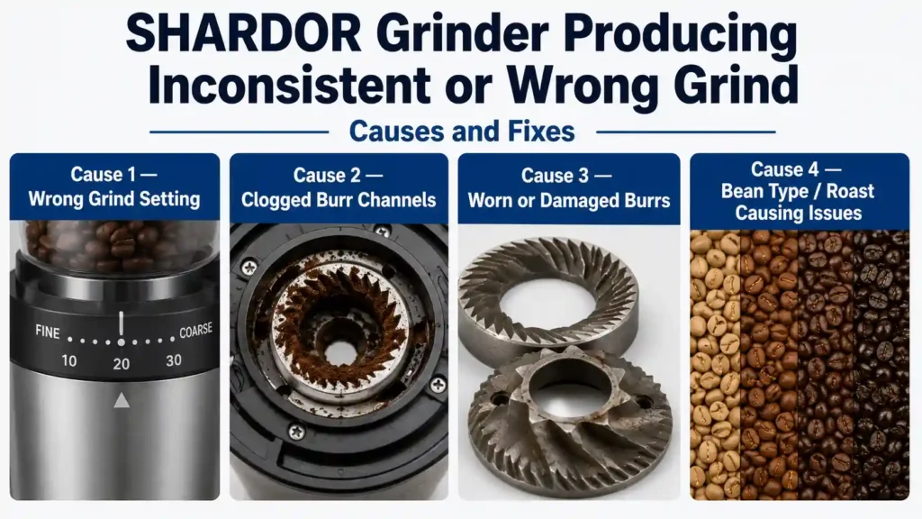 SHARDOR Grinder Producing Inconsistent or Wrong Grind