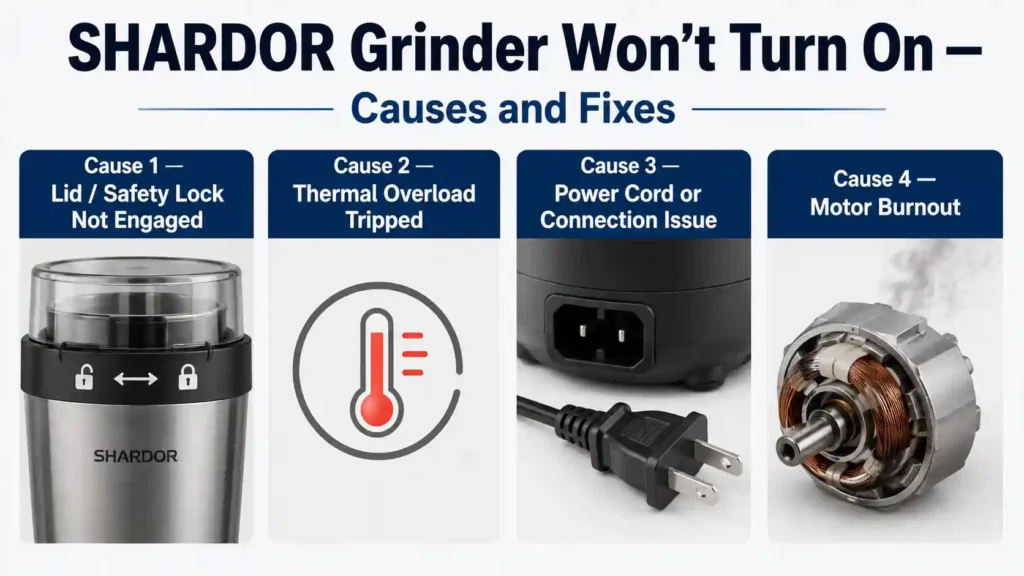 SHARDOR Grinder Won't Turn On — Causes and Fixes