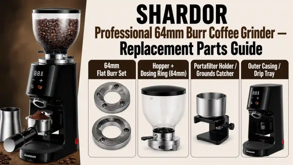 SHARDOR Professional 64mm Burr Coffee Grinder — Replacement Parts Guide
