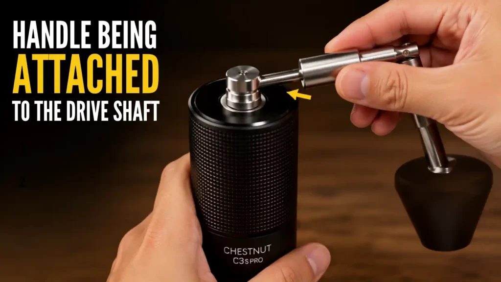 Attaching the folding handle to the TIMEMORE C5 Pro