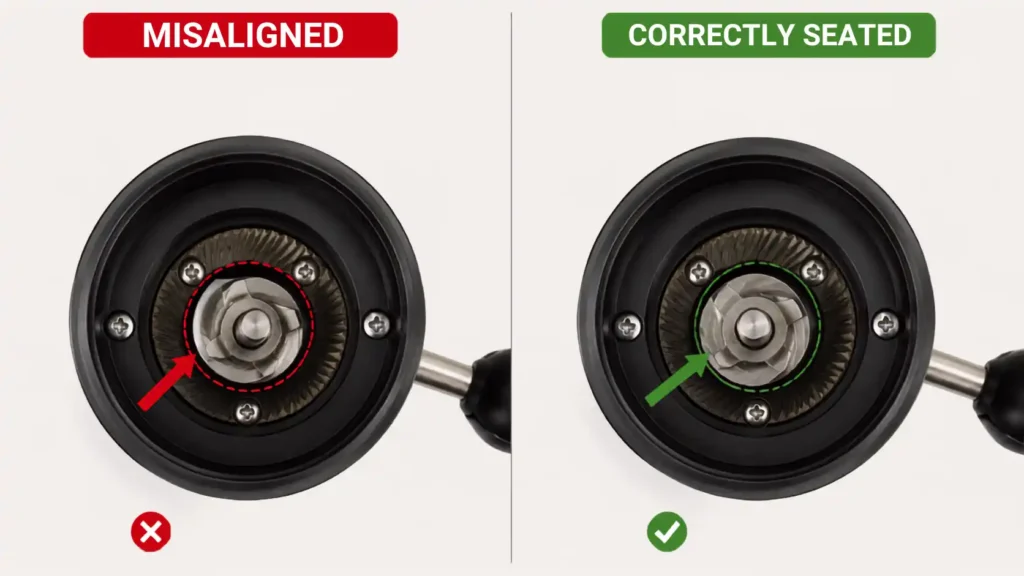 Hario grinder ceramic burr shaft alignment comparison
