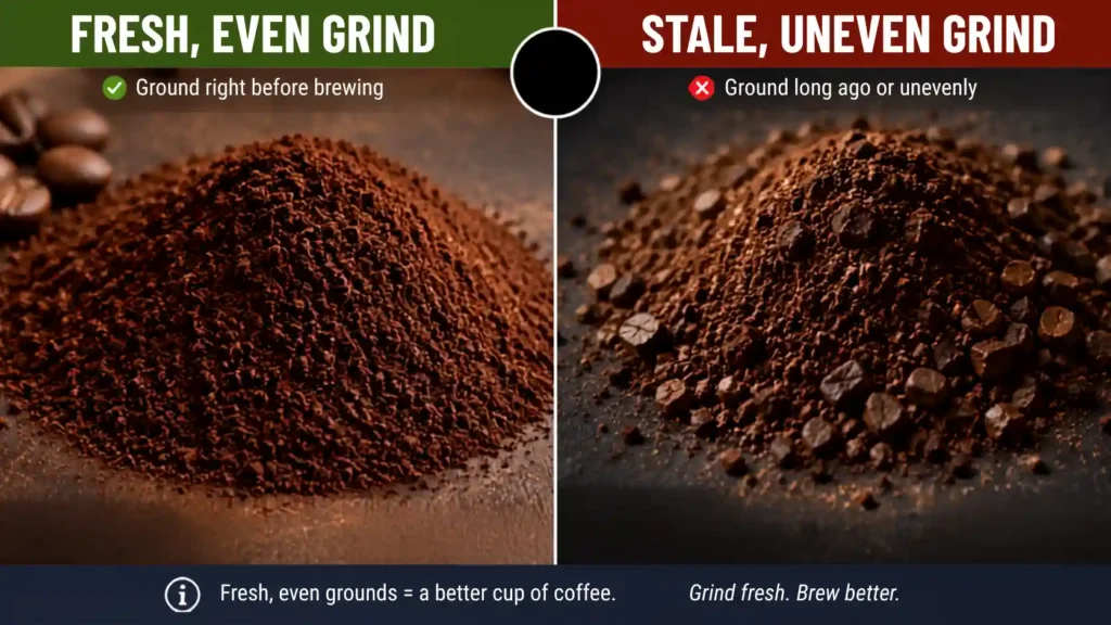 Hario grinder even grind versus uneven grind comparison