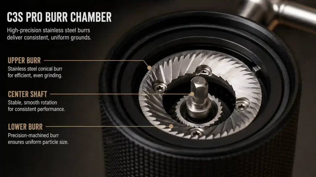 S2C660 conical burr inside TIMEMORE C3S Pro