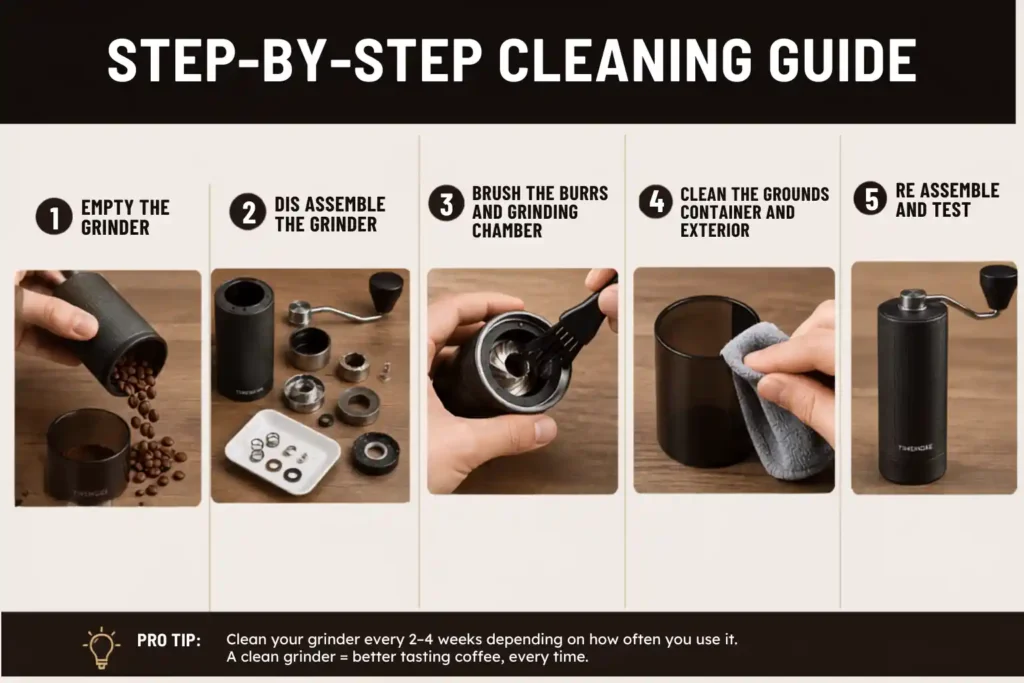 Timemore Coffee Grinder clean guide