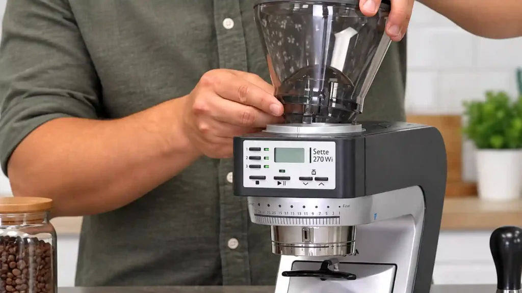Installing the hopper on the Baratza Sette 270Wi